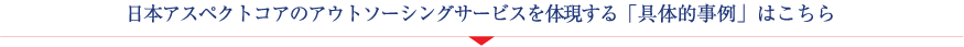 日本アスペクトコアのアウトソーシングサービスを体現する「具体的事例」はこちら